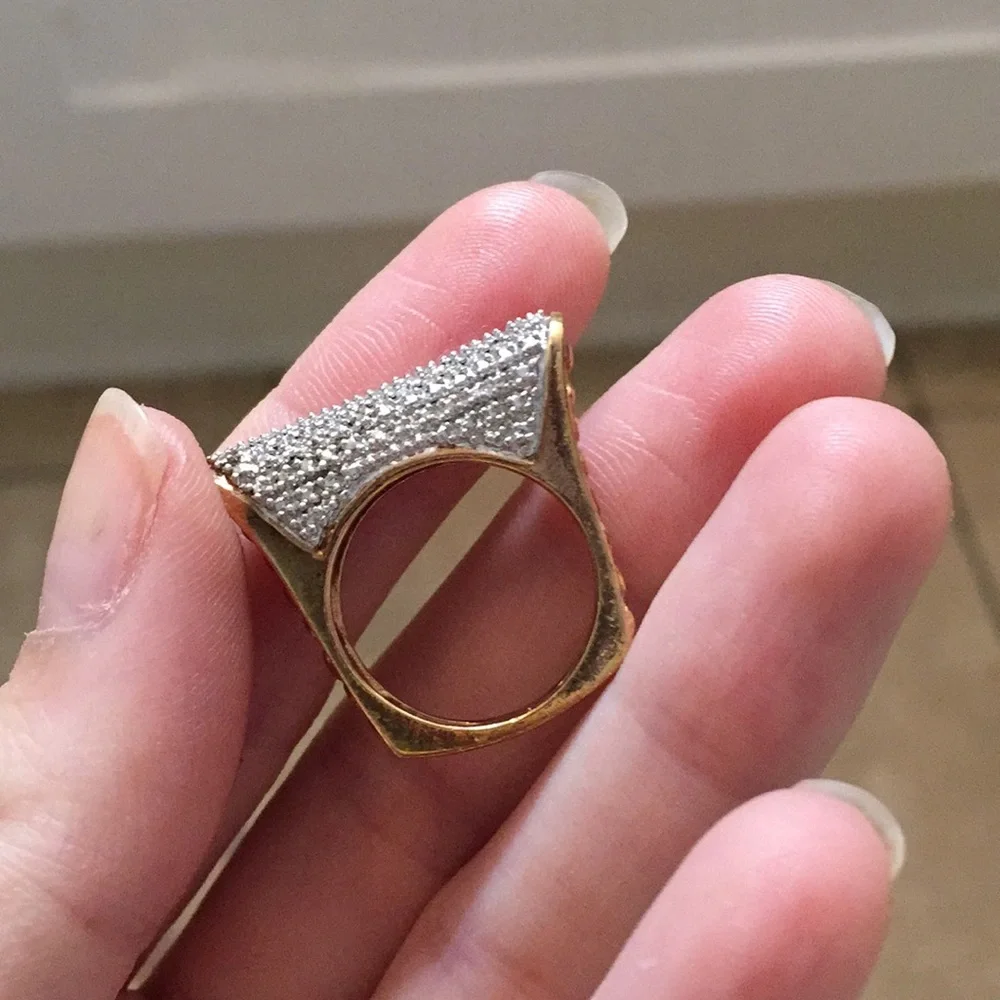 Two-Tone Rose Gold and Silver Statement Ring